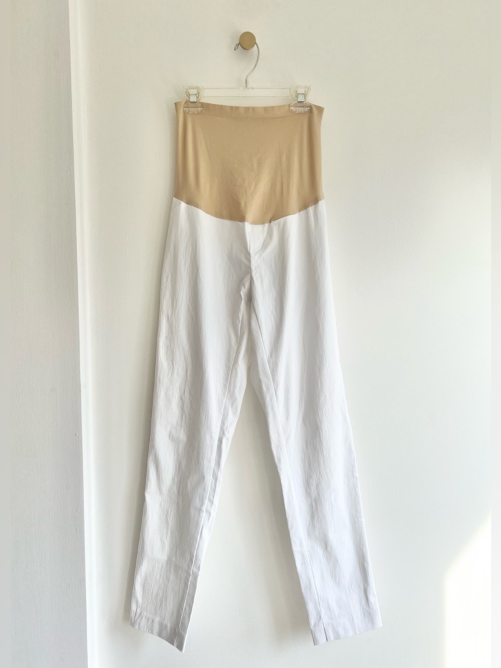 Motherhood Maternity White Casual Pull-On Dress Pants | Women’s Large